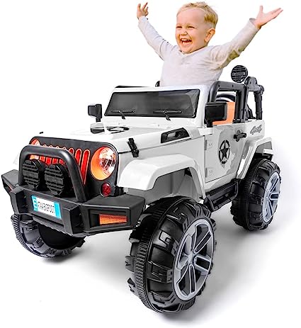 Bigfoot 4X4 - Blanco- Coche eléctrico para niños Tipo Todoterreno con 4 Motores